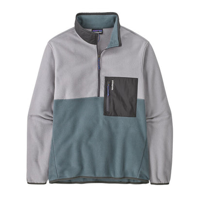 Patagonia Microdini Mens 1/2-Zip Fleece Pullover - Nouveau Green/Salt Grey