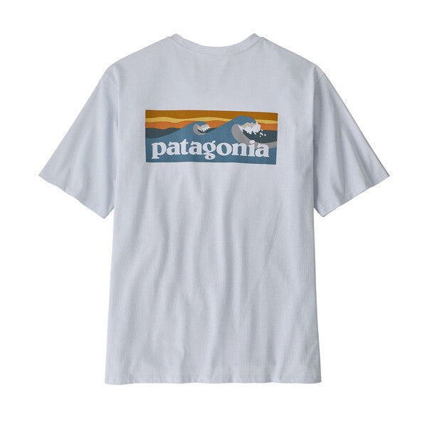 Patagonia Boardshort Logo Pocket Mens Responsibili-Tee - White