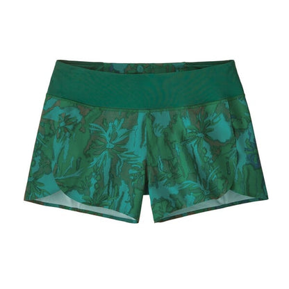Patagonia Stretch Hydropeak 3.5" Womens Surf Shorts - Cliffs and Waves/Conifer Green