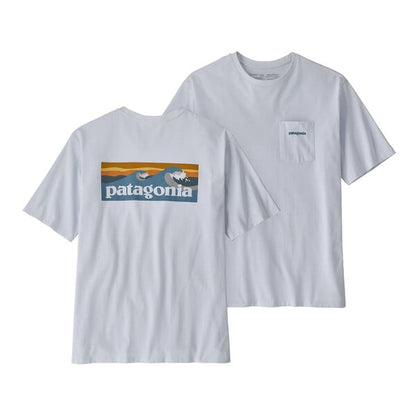Patagonia Boardshort Logo Pocket Mens Responsibili-Tee - White