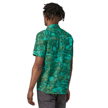 Patagonia Go-To Men's Shirt - Cliffs and Waves: Conifer Green