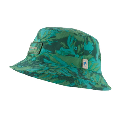 Patagonia Wavefarer Womens Bucket Hat - Water People Banner/Cliffs and Waves Conifer Green