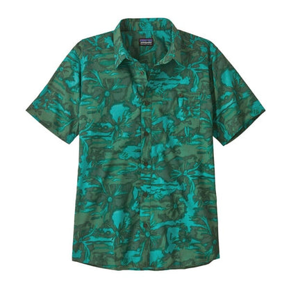 Patagonia Go-To Mens Shirt - Cliffs and Waves: Conifer Green