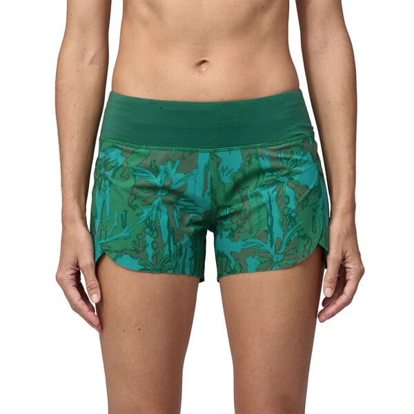 Patagonia Stretch Hydropeak 3·¨®" Women's Surf Shorts - Cliffs and Waves/Conifer Green