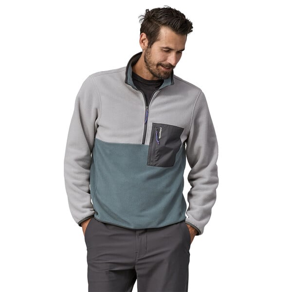 Patagonia Microdini Men's 1/2-Zip Fleece Pullover - Nouveau Green/Salt Grey