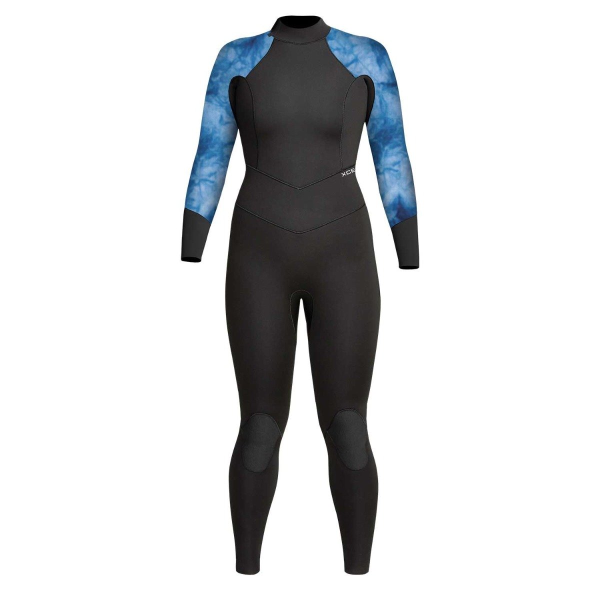 Xcel Axis 5/4mm Womens Back Zip Winter Wetsuit 2022 - Black/Purple Tie Dye - Front