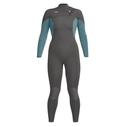Xcel Comp X2 5/4mm Chest Zip Womens Wetsuit 2021 - Graphite/Tinfoil Flower - Full View