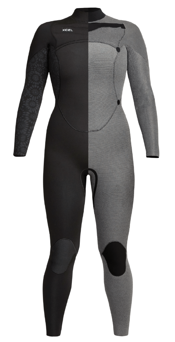 Xcel Comp X2 5/4mm Chest Zip Womens Wetsuit 2021 - Graphite/Tinfoil Flower - Interior