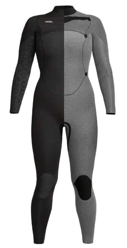 Xcel Comp X2 5/4mm Chest Zip Womens Wetsuit 2021 - Graphite/Tinfoil Flower - Interior