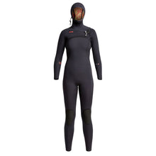 XCEL COMP X WOMENS 5.5/4.5MM CHEST ZIP HOODED WINTER WETSUIT IN BLACK