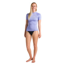 C-Skins NuWave UV Skins Basics Womens Short Sleeve Rash Vest - Lilac/White