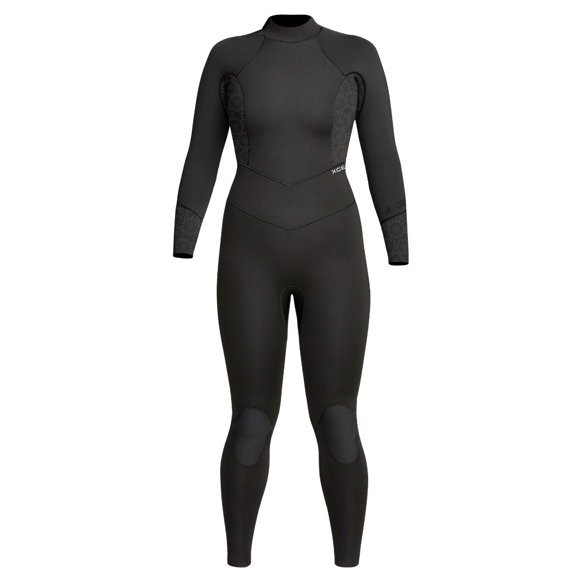 Xcel Axis Womens Back Zip 5/4mm Winter Wetsuit in Black/Black Flower Print<