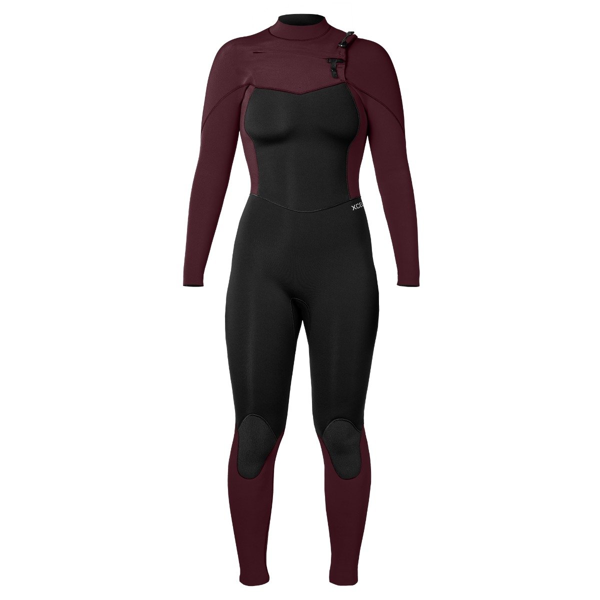 Xcel Comp 4/3mm Womens Chest Zip Wetsuit - Black/Wine