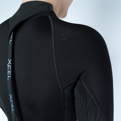 Xcel Women's 2mm Axis Long Sleeve Back Zip Boy Leg Shorty - Black Palm