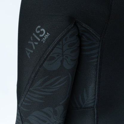 Xcel Women's 2mm Axis Long Sleeve Back Zip Boy Leg Shorty - Black Palm