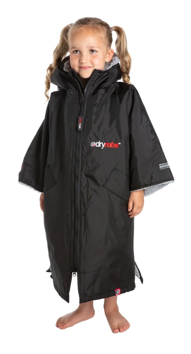 Dryrobe Advance Kids Short Sleeve - Age 5-9 - Black/Grey