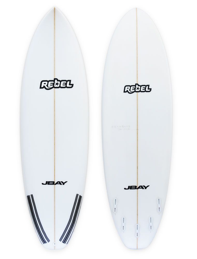 Rebel Badger Surfboard - White - Full View