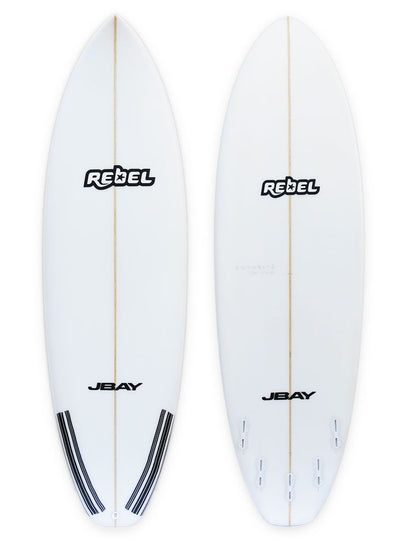 Rebel Badger Surfboard - White - Full View