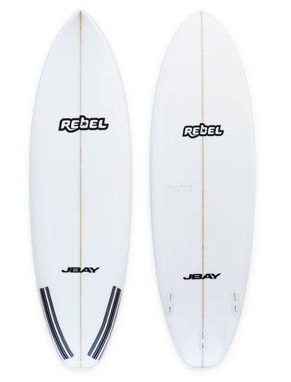 Rebel Badger 5'6" Thruster Surfboard - White