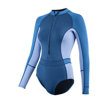 ZONE3 Women's Yulex 1.5mm Long Sleeve Swimsuit in Multi Blue