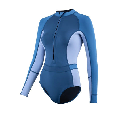 ZONE3 Women's Yulex 1.5mm Long Sleeve Swimsuit in Multi Blue