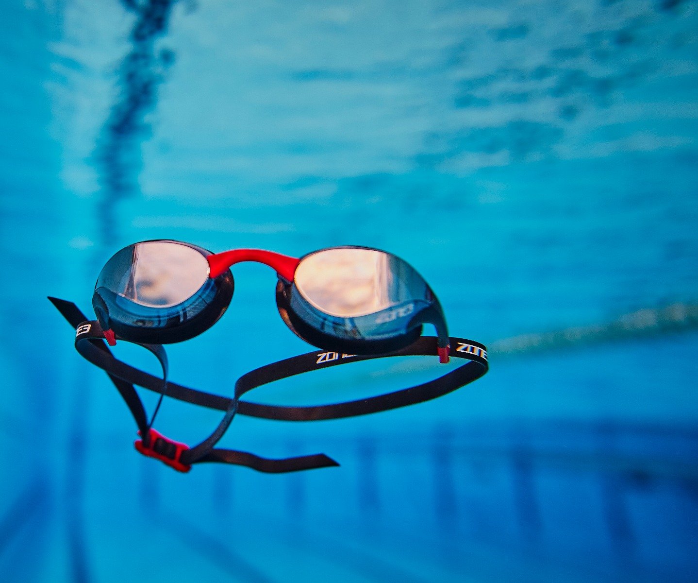 Zone 3 Volare Streamline Racing Swim Goggles 2021 - Black/Red - Front View