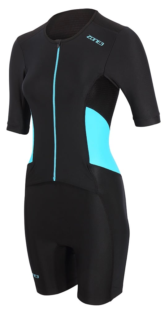 ZONE3 Active Short Sleeve Womens Trisuit - Black/Blue