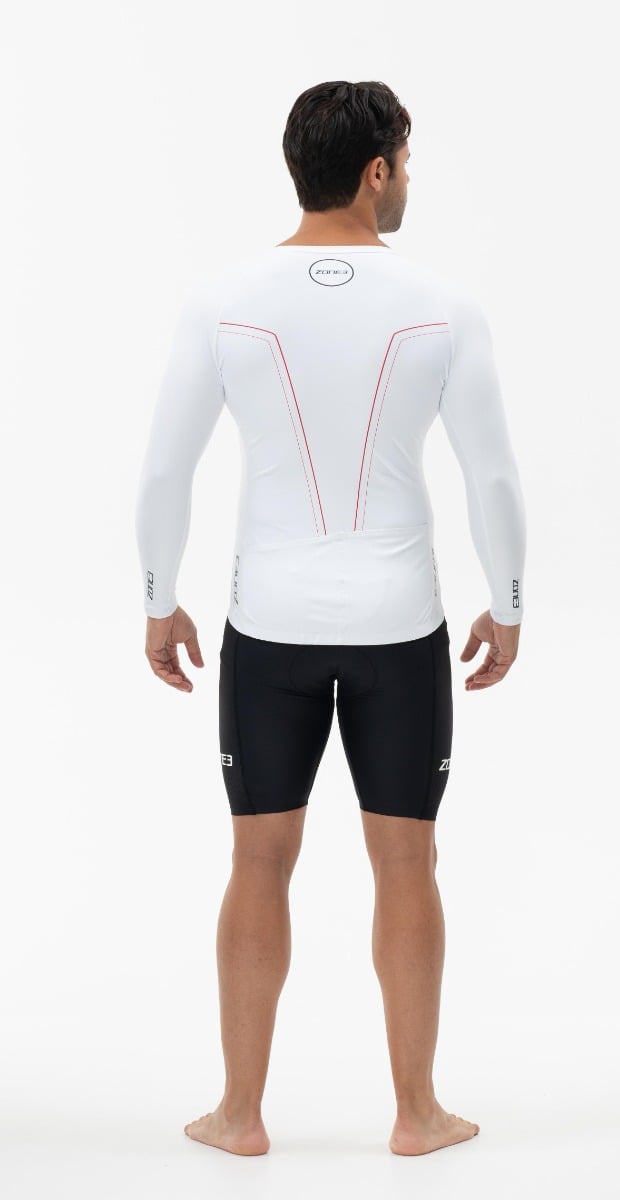 Zone 3 Lava Mens Aero 3/4 Sleeve Top 2021 - White/Red - Back