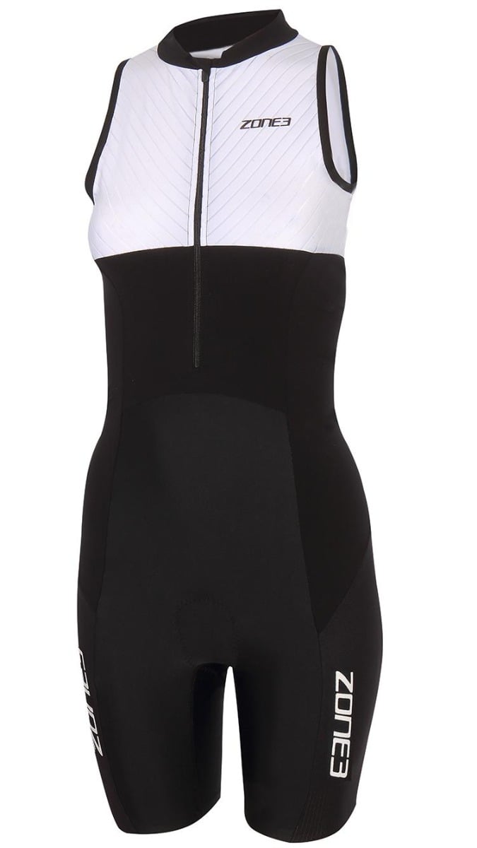 Zone 3 Lava Womens Sleeveless Distance Trisuit 2021 - Black/White - Front