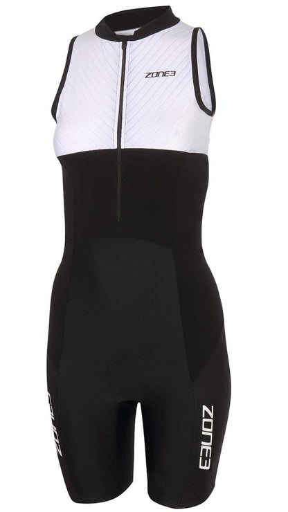 Zone 3 Lava Womens Sleeveless Distance Trisuit 2021 - Black/White - Front